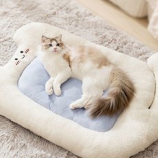 랜보어 반려동물 보송 냥이 쿠션, 블루, 1개