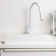 올데이키친 심플 초밀착 싱크대 물막이, 화이트, 1개