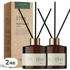 메르헨트 퍼퓸 드 디퓨저 + 섬유리드 10p 세트, 딥그린플라워, 200ml, 2세트