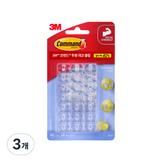 3M Command 無痕 裝飾夾 40入, 3個, 透明