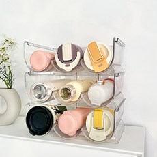 Winprice 隨行杯收納整理架 3格款, 2個, 透明