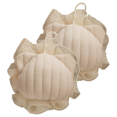 MYUMYU 沐慕家居 親膚搓澡沐浴球 14 x 14cm, 小熊 米色, 2個, 1入