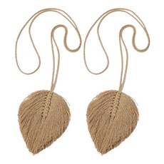 Edenstoll 棉質扣環窗簾綁帶 北歐設計, 焦糖色, 2個