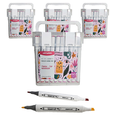 ARTMORE 酒精油性雙頭麥克筆 專家用, 60色, 4套