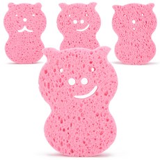 Yecomam 造型沐浴海綿 隨機出貨, 粉色, 4入