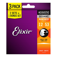 Elixir 80/20 青銅 Light 民謠吉他弦 3組 + 城堡彈片, 1個