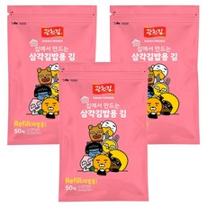 광천김 카카오프렌즈 삼각김밥김 리필용, 50g, 3개