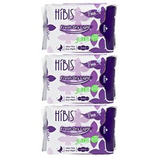 HiBIS 木槿花 草本貼身透氣夜用衛生棉 29.5cm 7片 超薄1mm, 3包