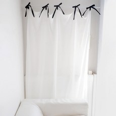 까사베르데 프렌치 블랙리본 포인트 광목 가리개커튼