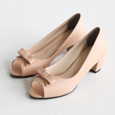 dangolunni 女款露趾蝴蝶結裝飾跟鞋 5cm