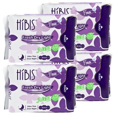 HiBIS 木槿花 草本貼身透氣夜用衛生棉 29.5cm 7片 超薄1mm, 4包