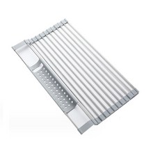 Blue Trade 廚房水槽矽膠捲式折疊碗盤架, 灰色