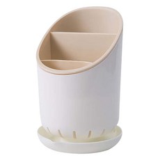 Winprice 筷子餐具瀝水收納筒, 米色, 1個