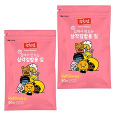 광천김 카카오프렌즈 삼각김밥김 리필용, 50g, 2개