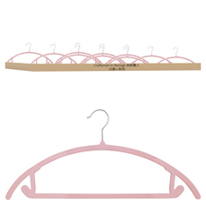 Craftsman In Storage 收納職人 無痕防滑寬肩植絨衣架 45.5cm, 10個, 粉色