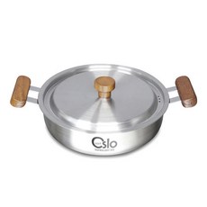 Livingglory Oslo 三層複合鋼電磁爐火鍋 韓國製造, 銀色, 24cm, 1個