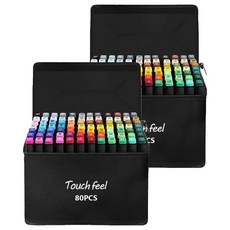 Touch feel 雙頭酒精油性麥克筆組 學生設計, 80色, 2套