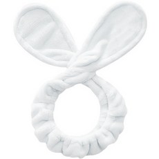 兔耳造型洗臉髮帶, 白色的, 1個