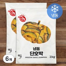 마당발 단호박 슬라이스 (냉동), 1kg, 6개