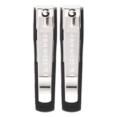 BELOTTY 防飛濺大型指甲剪, 亮銀色, 2套