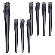 Girlpins 高級防滑無痕矽膠墊美容夾 1524 大型, 8個, 黑色