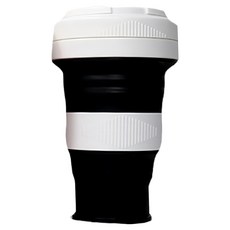 大口直飲鉑金矽膠摺疊杯,550ml,附贈專用吸管,黑色, 1個