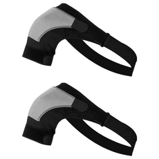 A-ZEAL 可調節綁帶加壓護肩 自由調節 穩定舒適 男女適用, 黑灰色, 2件