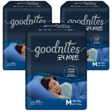 굿나이트 팬티형 키즈 기저귀 남아용, 중형(M), 60매