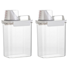 荷生活 手提量杯密封罐 透明色 1.8L, 2個