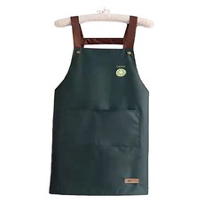 藝術咖啡廳防水圍裙, 深綠色檸檬