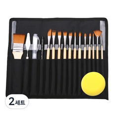 Allode 多合一刷具收納包 刷具16p + 收納包 + 海綿組 TYPE 03 杏桃色, 2套