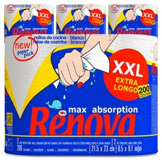 200 張 Renova 廚房紙巾紙包, 200張, 8捲