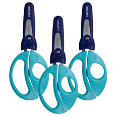 MILAN 小瓢蟲學童安全可攜式剪刀 含刀柄套, 藍色, 3支