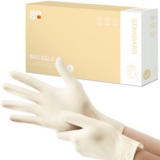 BRICKGLO 標準乳膠手套, 米色, 大(L), 1個