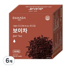 다하다 허브앤티 보이차, 700mg, 100개입, 6개