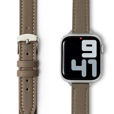 NUART Apple Watch 相容錶帶 Single Tour 纖薄皮革手環, 摩卡色, 1個