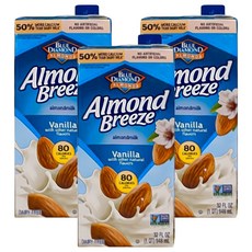 BLUE DIAMOND 藍鑽 Almond Breeze杏仁飲，香草口味，946ml, 3瓶