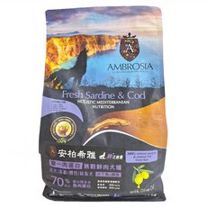 AMBROSIA 安柏希雅 成犬/高齡/體控/結紮犬適用 單一肉蛋白無穀鮮肉犬糧, 1袋