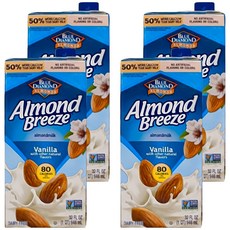 BLUE DIAMOND 藍鑽 Almond Breeze杏仁飲，香草口味，946ml, 4瓶