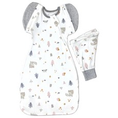 OhBabyLying 可換袖成長包巾, 夏季薄款, 涼感竹纖維面料, 森林松鼠