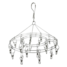 圓形不鏽鋼曬衣架 20夾 2個, Silver