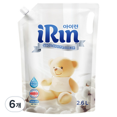 아이린 실내건조 섬유유연제 소프트코튼 리필, 2.6L, 6개