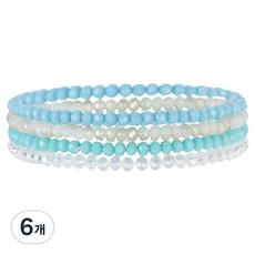 Hoomcell 瑜珈冥想彈力手鍊 天空藍 18cm, 6個