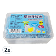 D&T 德技生化 扁線牙線棒, 400支, 2盒