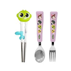 LE BARN 辛比的怪怪屋湯匙叉子組+學習筷, 混色, 1組