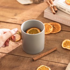 ssueim Mariebel金握把馬克杯 400ml, 綻放的灰色, 1個