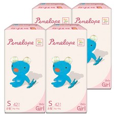 페넬로페 씬씬씬 에어슬림 밴드형 기저귀 여아용, 168매, 소형(S)