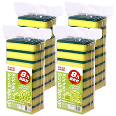 HIKARI 日光生活 餐廚專用海綿菜瓜布 U161, 8個, 4組