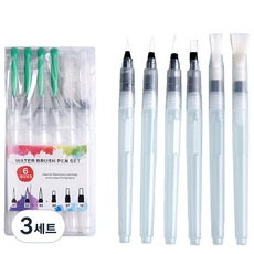 固體水彩水彩筆 6種, 3組, 長度 155mm