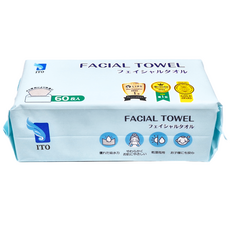 ITO 日本伊藤 洗臉巾 60枚入, 1包, 白色